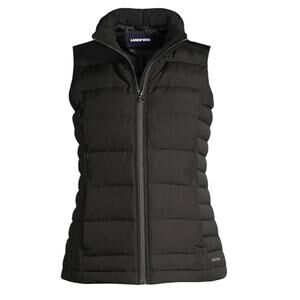 Lands' End Women's Plus Size Black Down Puffer Vest - Size 1X